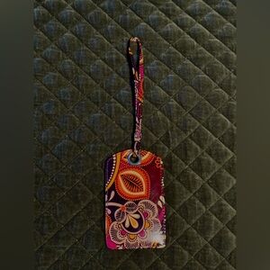 Vera Bradley Purple/Orange/Pink Patterned Laminated Luggage Tag